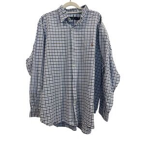 Ralph Lauren men's button up‎ blue plaid 2XB big